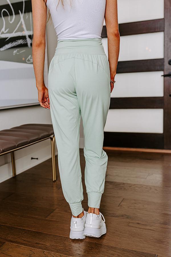 Coffee Run Cutie High Waist Butter Soft Joggers in Mint Product Image