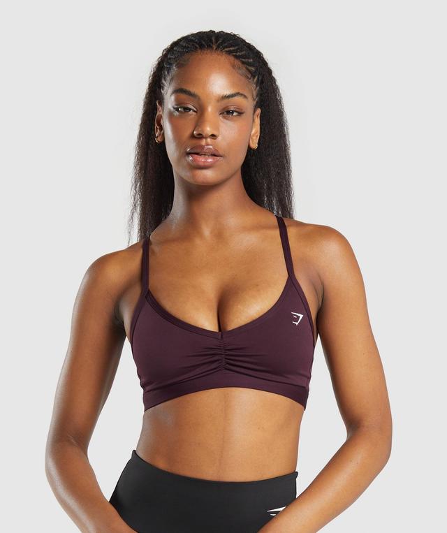 Ruched Strappy Sports Bra Product Image