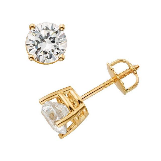 The Regal Collection 18k Gold 1-ct. T.W. Round-Cut IGL Certified Colorless Diamond Stud Earrings, Womens, White Product Image