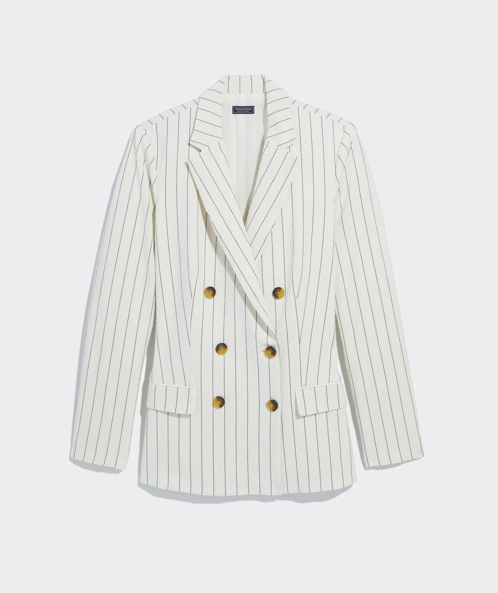 Seersucker Double-Breasted Blazer Product Image