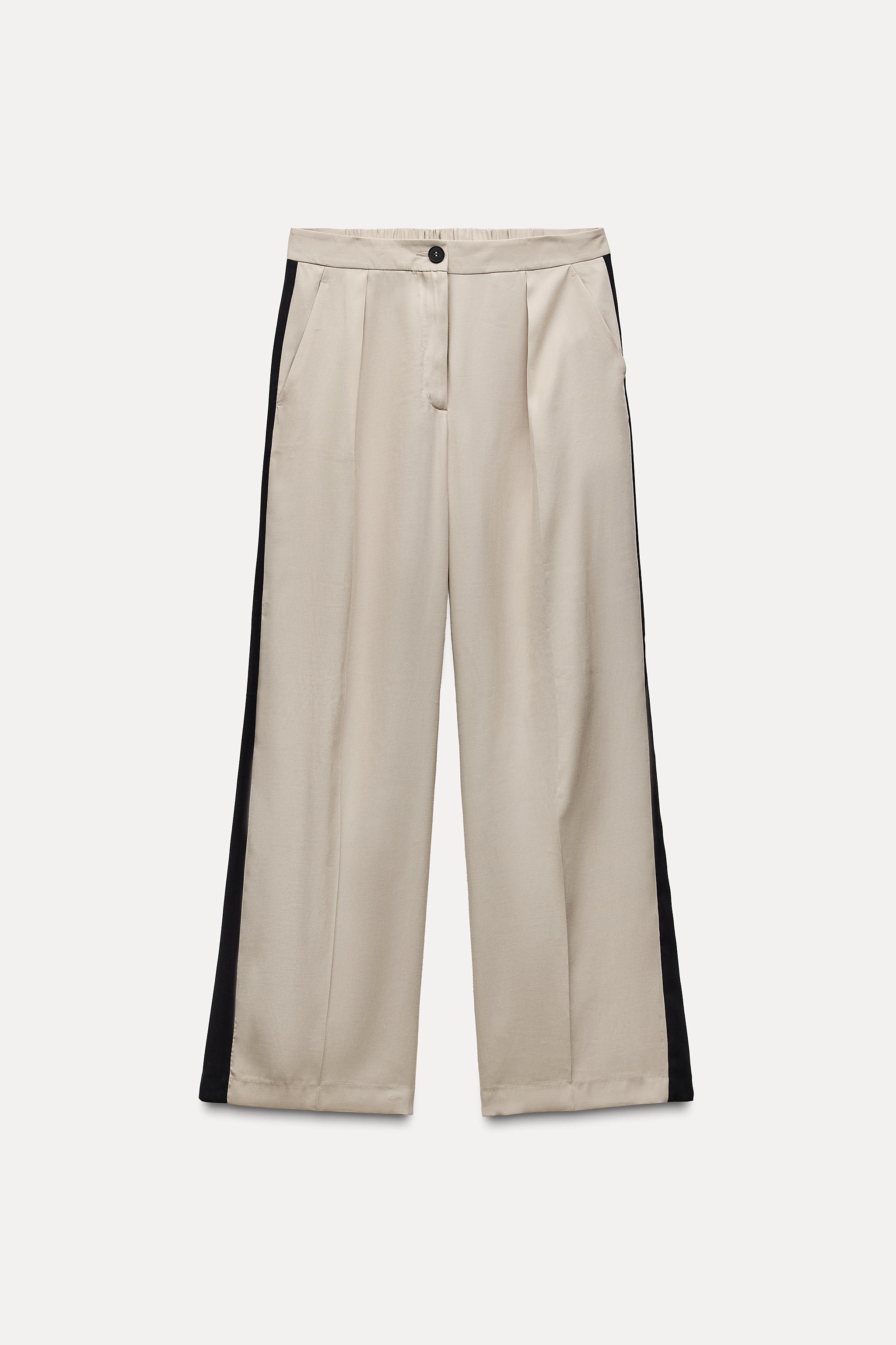 FLOWY PANTS WITH SIDE STRIPE Product Image