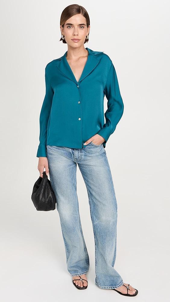 Vince Lapel Collar Blouse | Shopbop Product Image