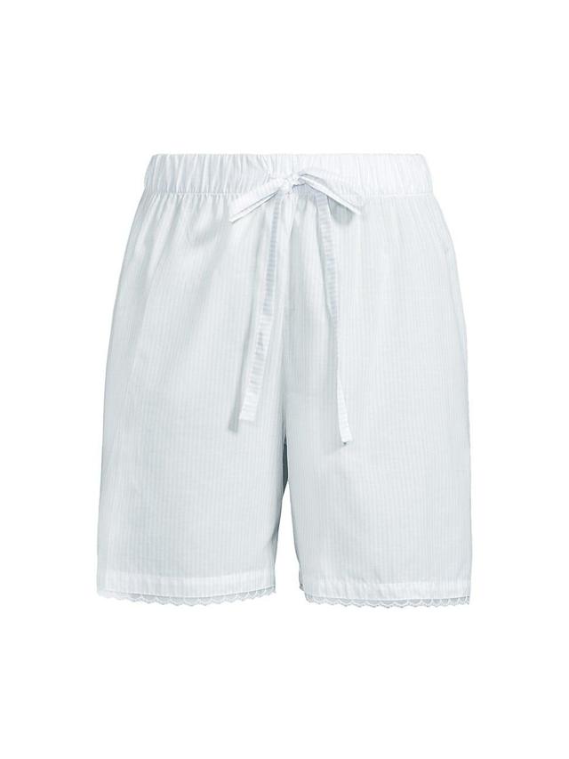 Womens Mazy Striped Lace-Trim Pajama Shorts Product Image