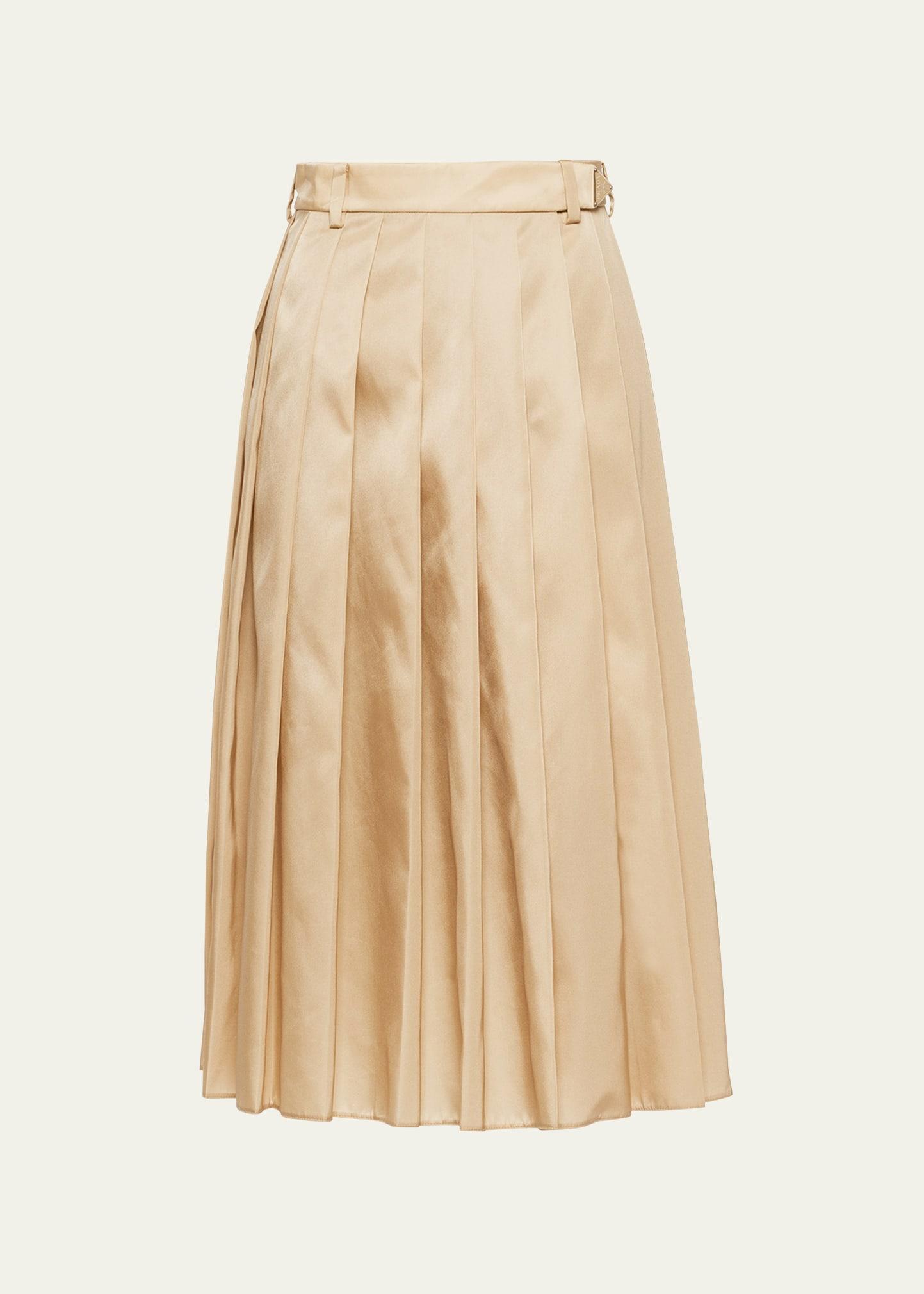 Womens Re-Nylon Pleated Skirt - Beige - Size 0 - Beige - Size 0 Product Image