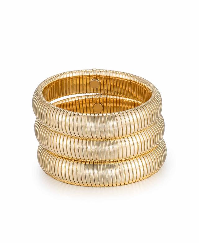 Ettika Golden Hour Stretch Bracelets in 18K Gold Plated or Rhodium Plated, Set of 3 Product Image