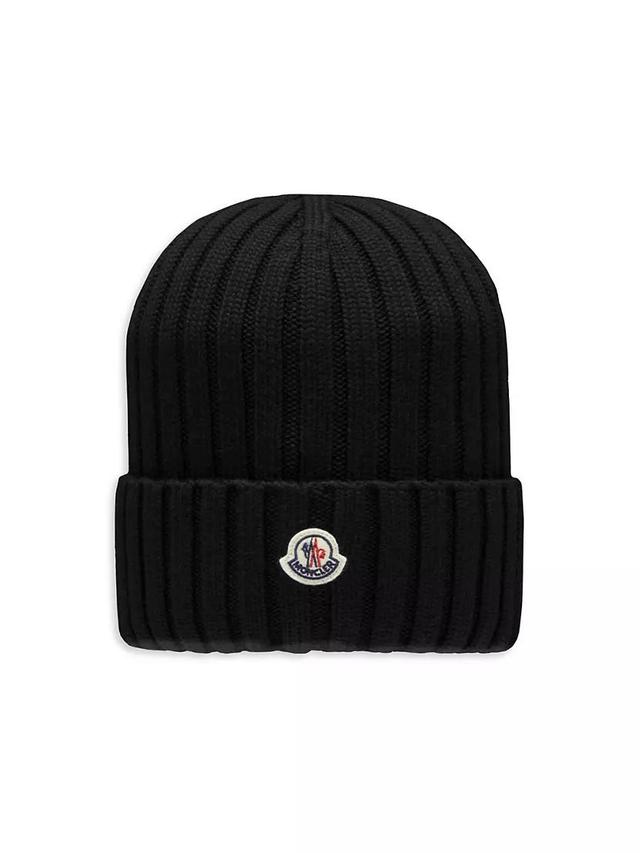 Wool Ribbed Knit Logo Beanie Product Image