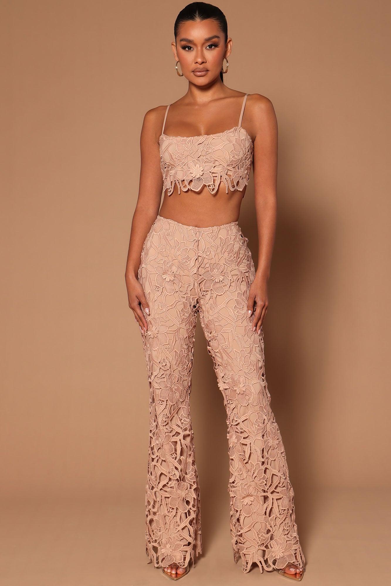 Lacey Crop Top - Nude Product Image