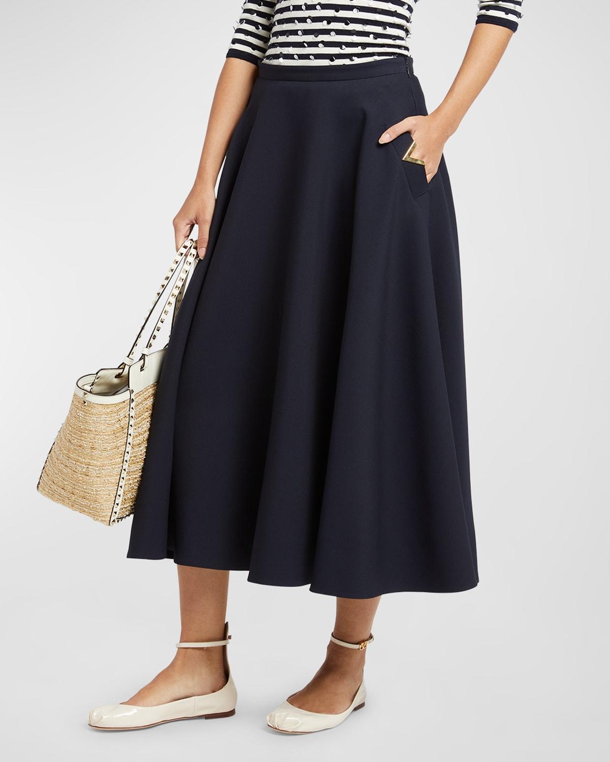 Womens Crepe Couture Midi Skirt Product Image