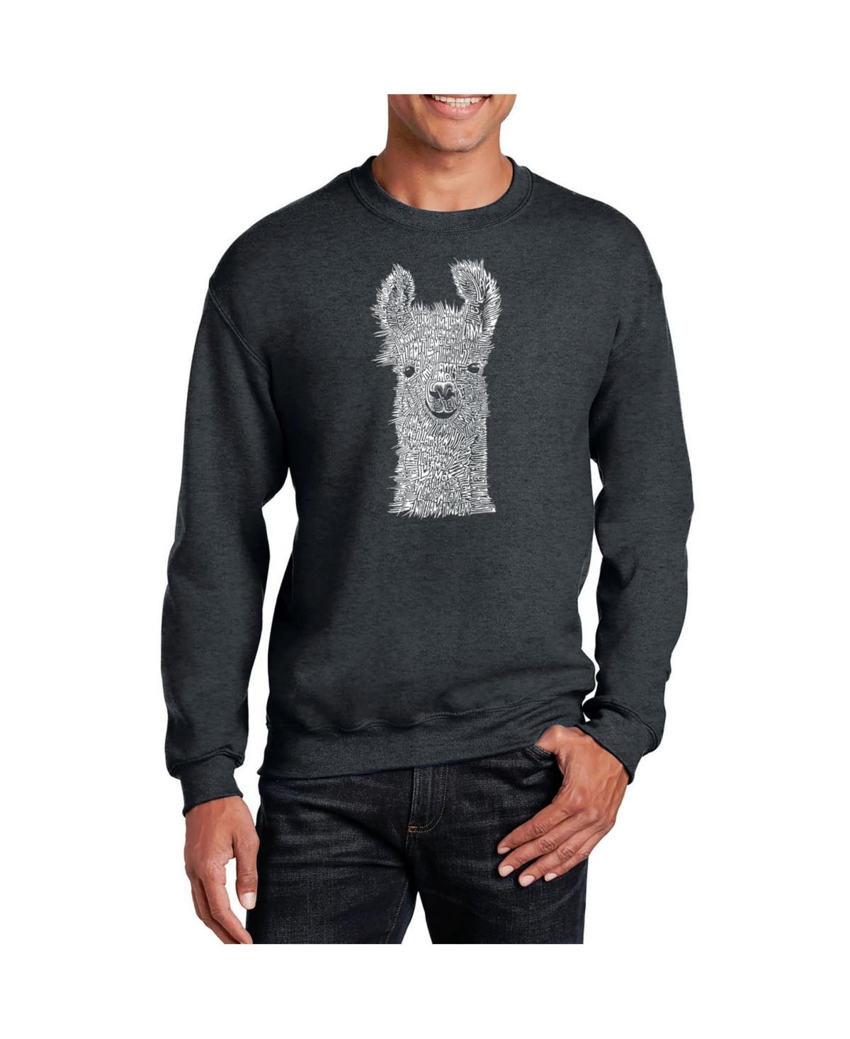 La Pop Art Mens Word Art Llama Crewneck Sweatshirt Product Image