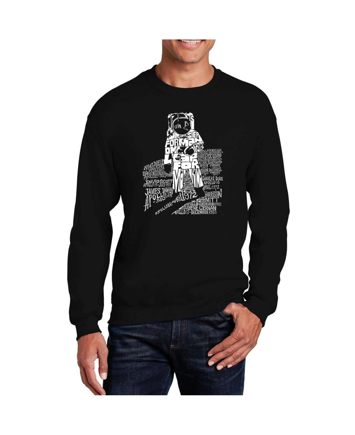 La Pop Art Mens Word Art Astronaut Crewneck Sweatshirt Product Image