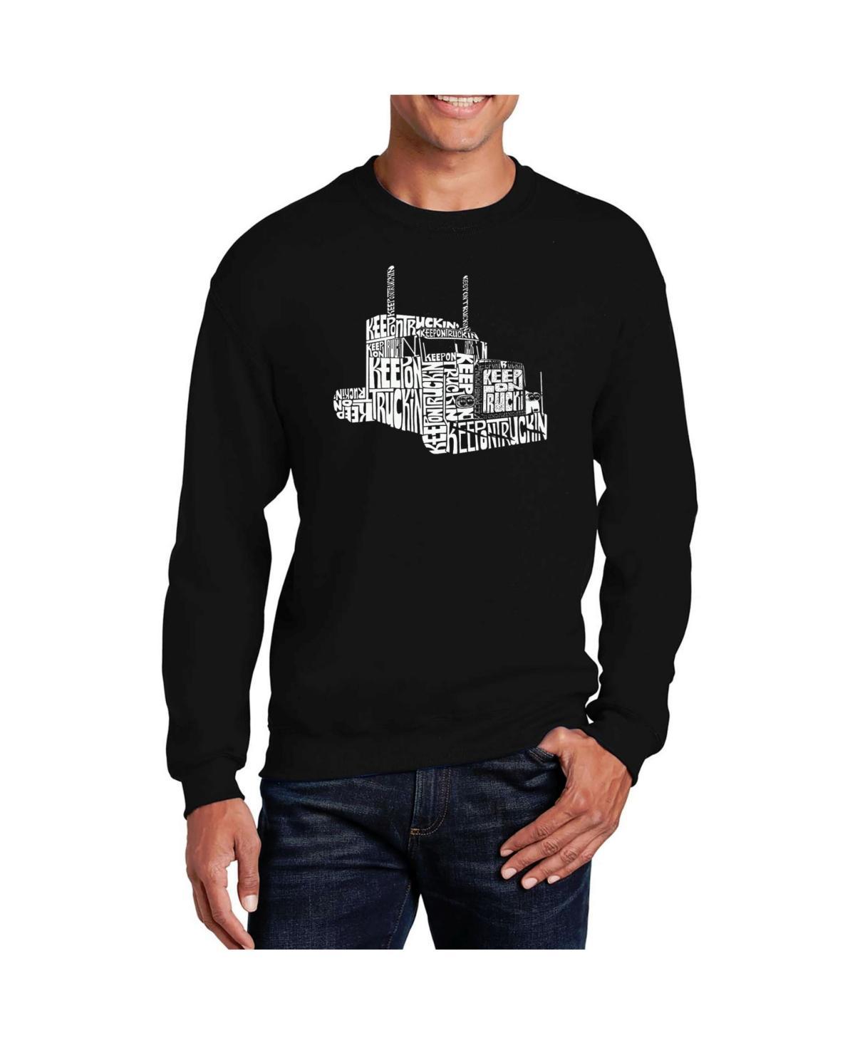 La Pop Art Mens Word Art Keep On Truckin Crewneck Sweatshirt Product Image