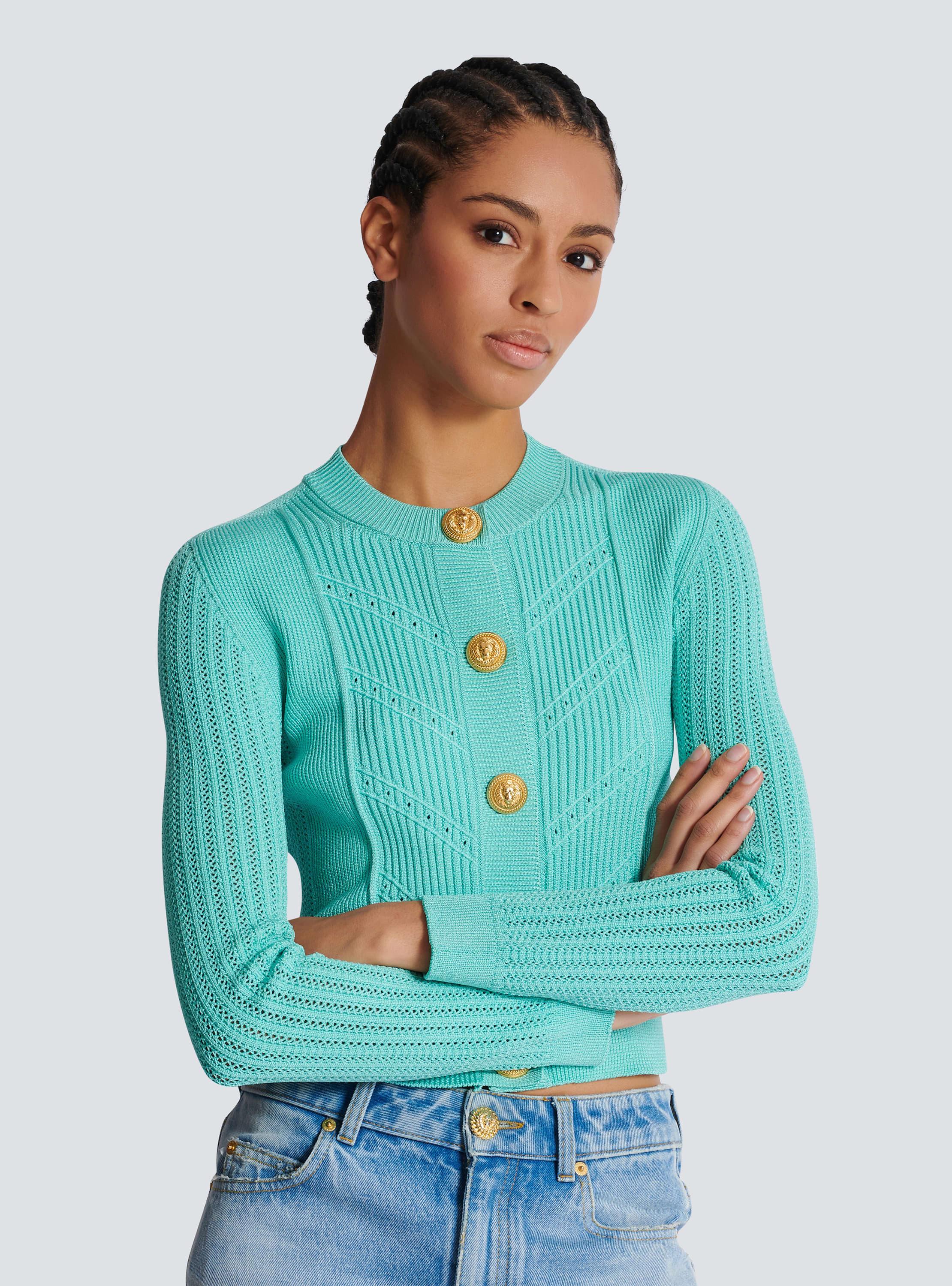 Cropped knit cardigan Product Image