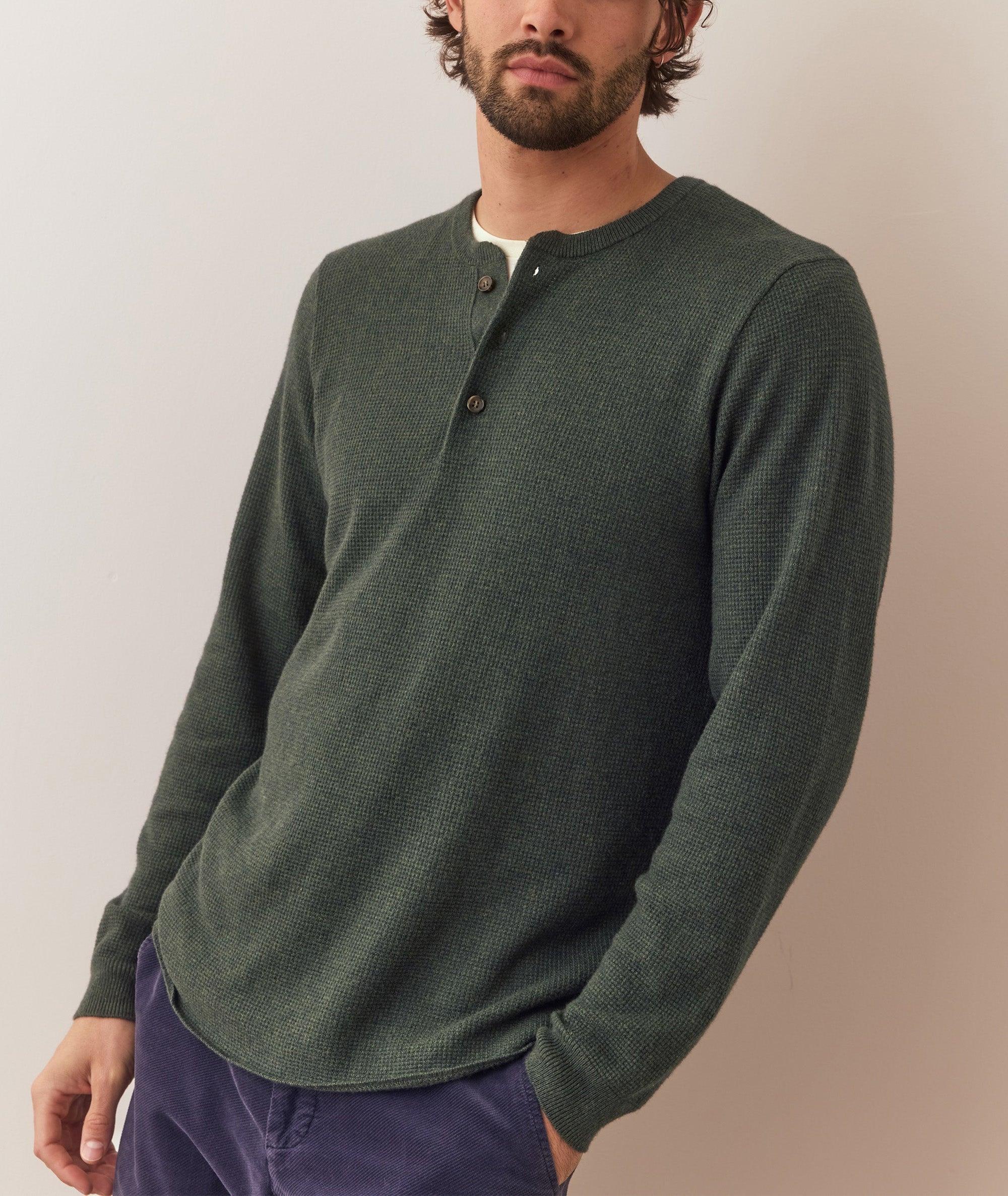 Merino Blend Sweater Henley Product Image