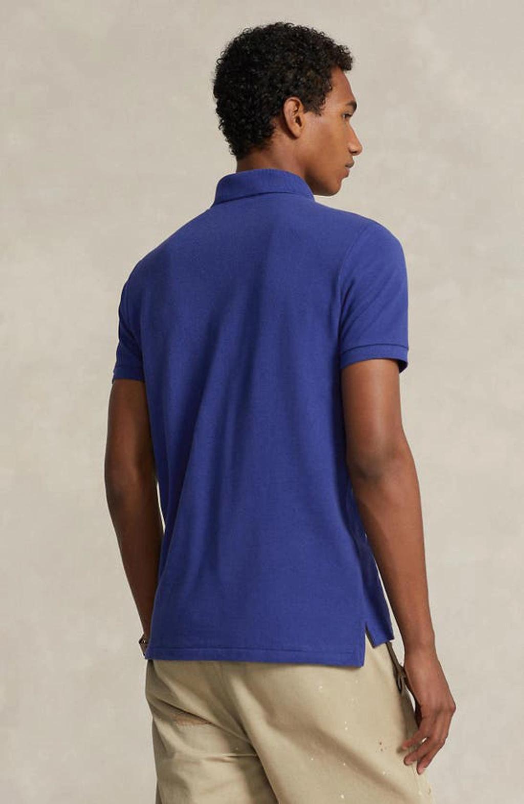 POLO RALPH LAUREN Cotton Mesh Custom Slim Fit Polo Shirt In Beach Royal Product Image