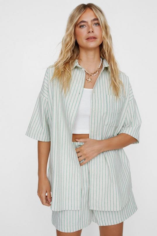 Striped Oversized Shirt Product Image