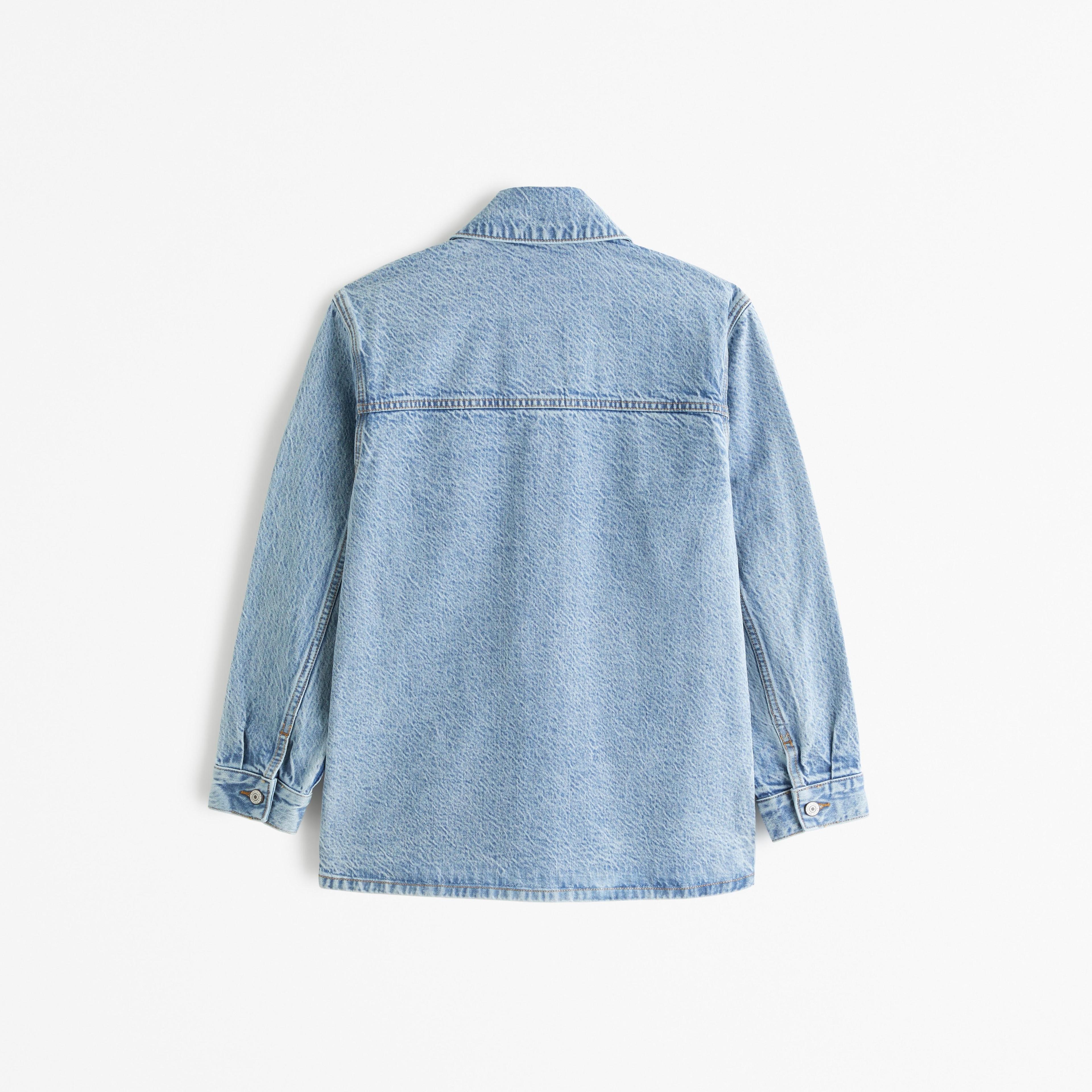 Drapey Denim Shirt Jacket Product Image