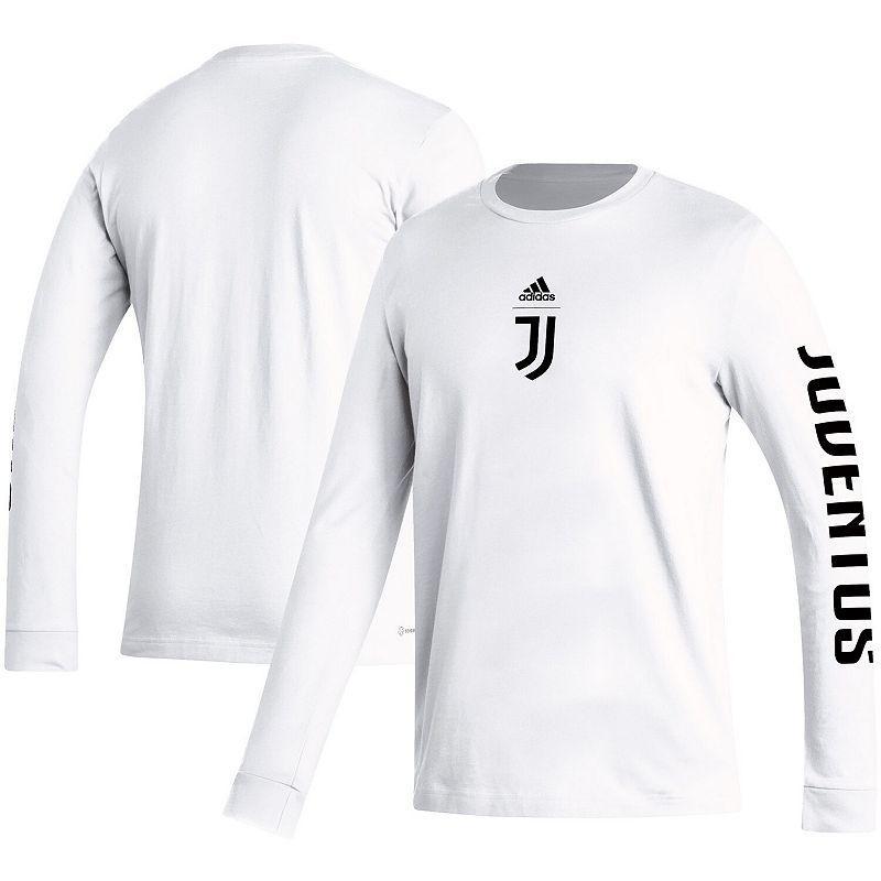 Mens adidas White Juventus Team Crest Long Sleeve T-Shirt Product Image