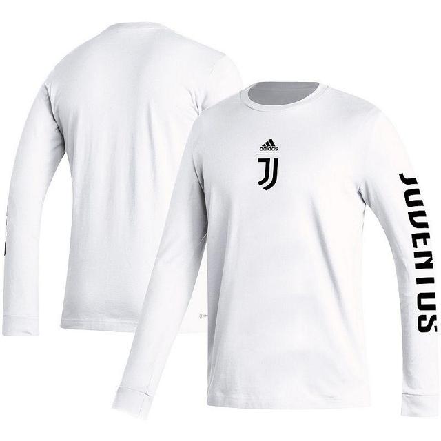 Mens adidas White Juventus Team Crest Long Sleeve T-shirt Product Image