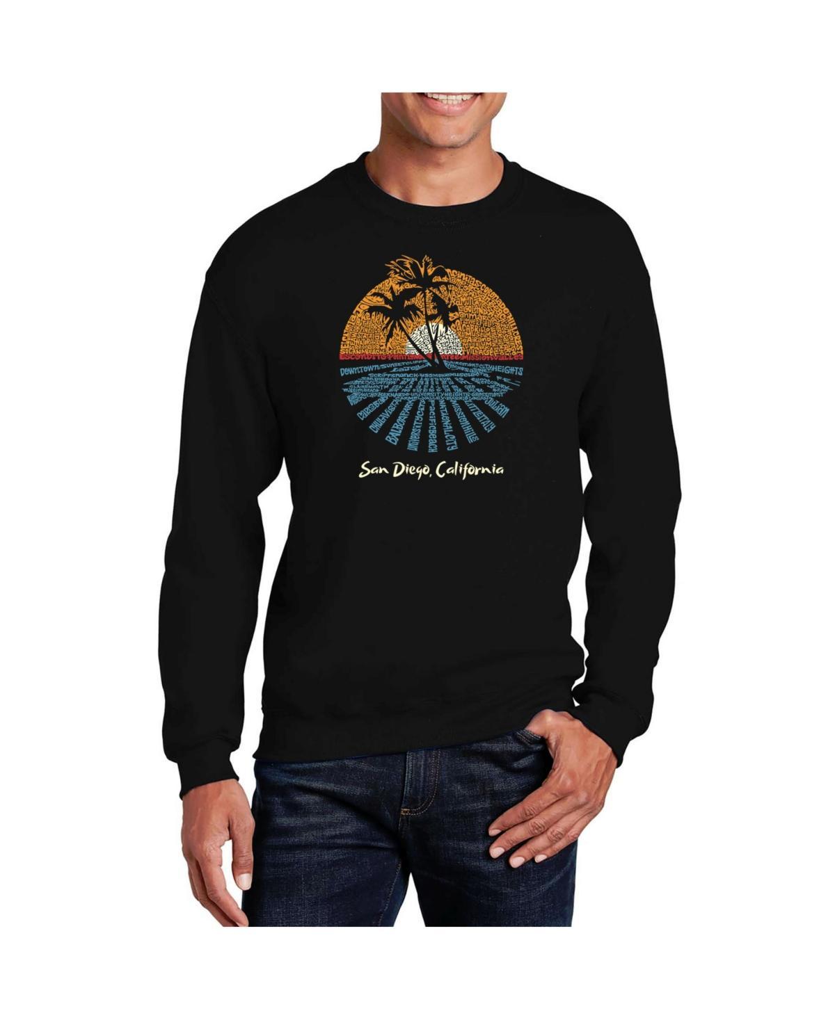 La Pop Art Mens Word Art Cities In San Diego Crewneck Sweatshirt Product Image