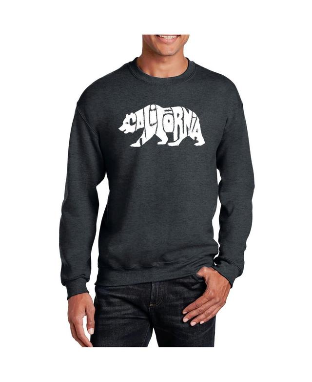 La Pop Art Mens Word Art California Bear Crewneck Sweatshirt Product Image