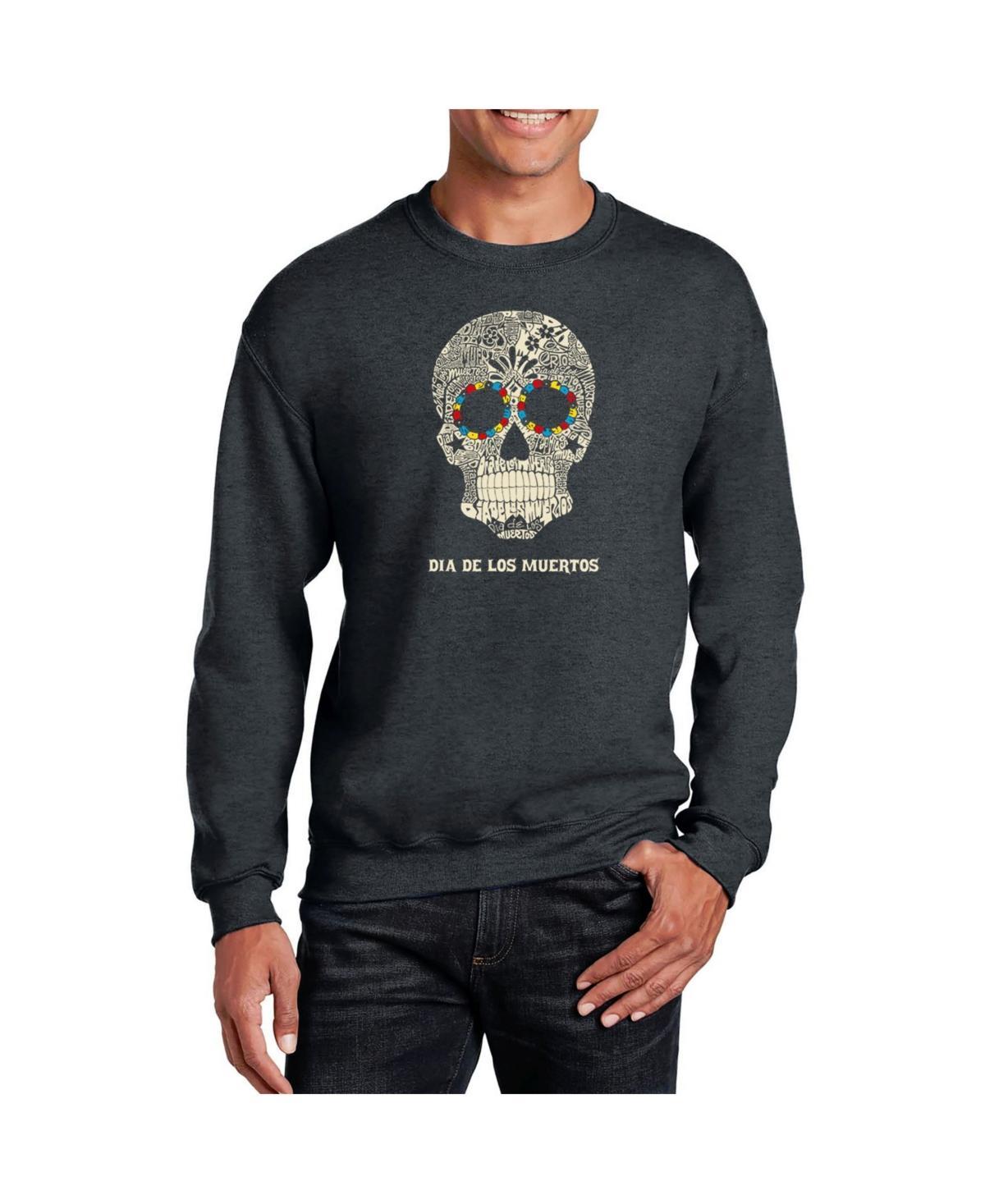 La Pop Art Mens Word Art Dia De Los Muertos Crewneck Sweatshirt Product Image