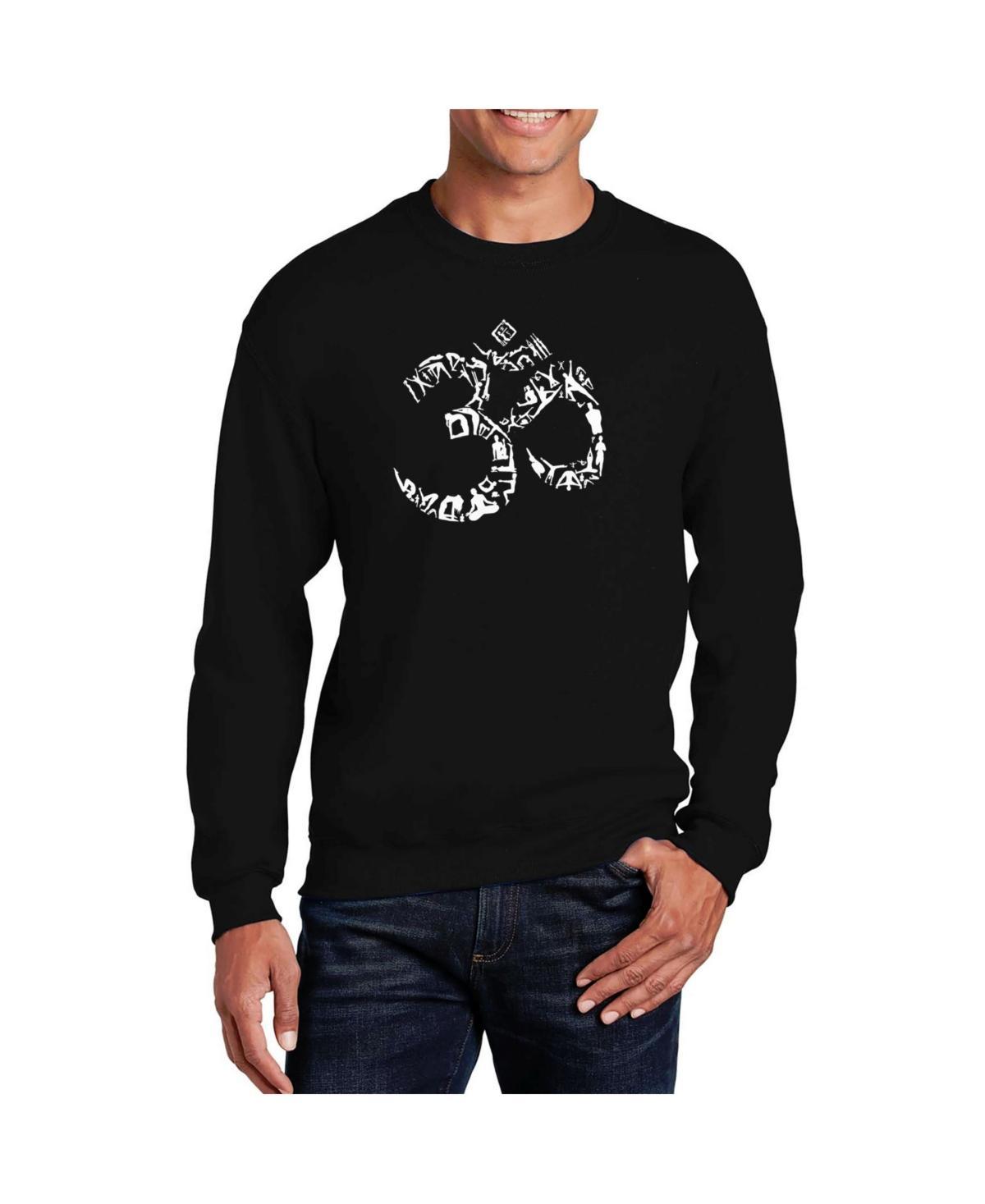 La Pop Art Mens Word Art The Om Symbol Out Of Yoga Poses Crewneck Sweatshirt Product Image