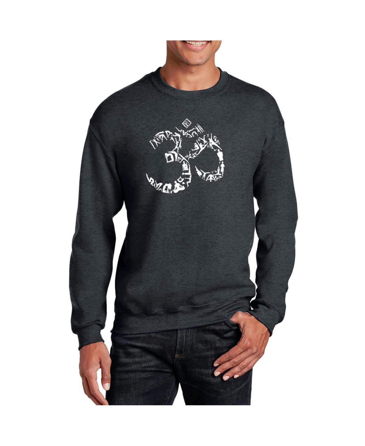 La Pop Art Mens Word Art The Om Symbol Out Of Yoga Poses Crewneck Sweatshirt Product Image