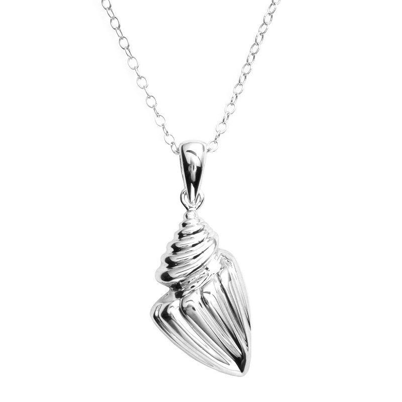 Jewelry for Trees Platinum Over Silver Seashell Pendant, Womens Product Image