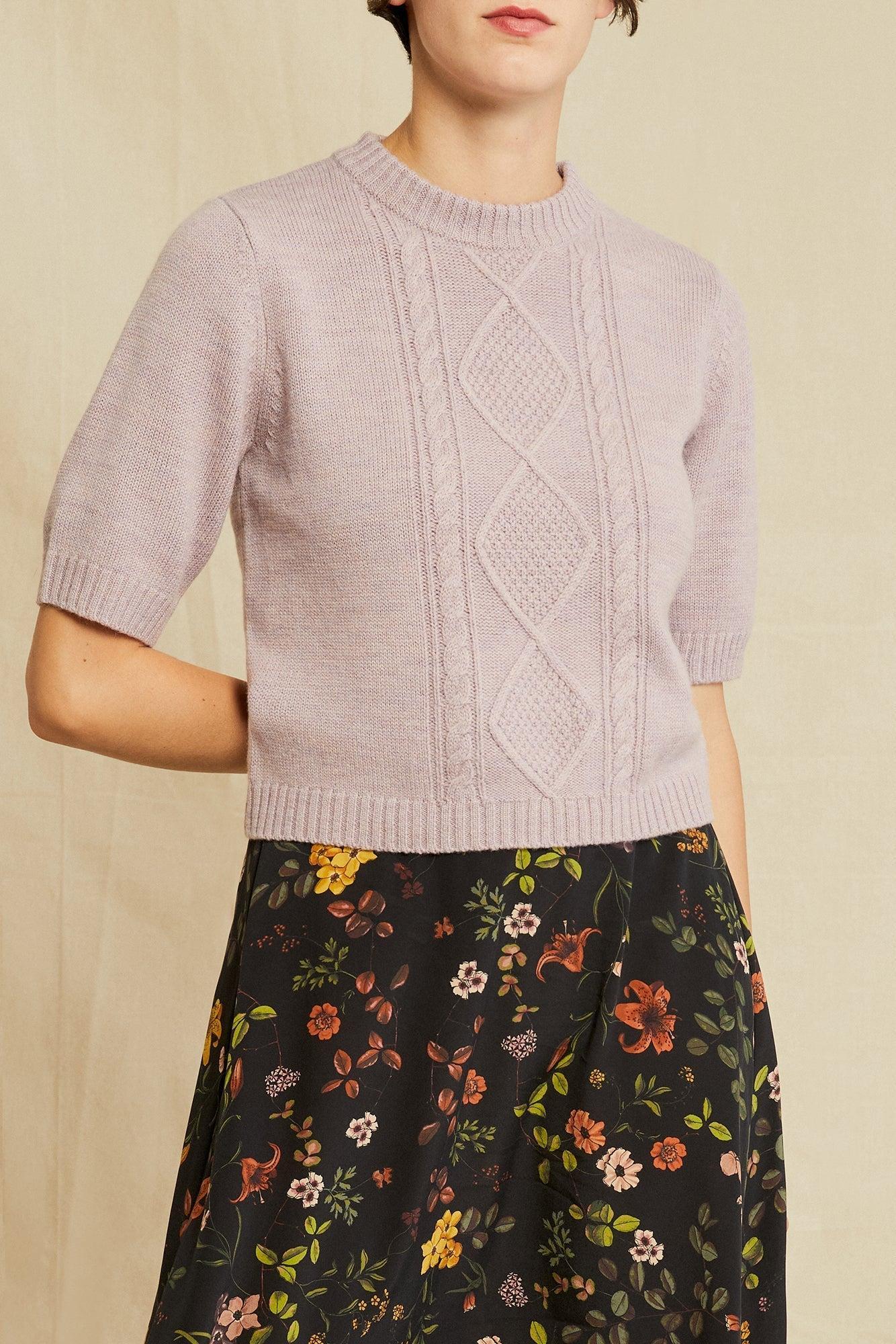 Jude Short Sleeve Wool Sweater - Quartz - ReAmour Product Image