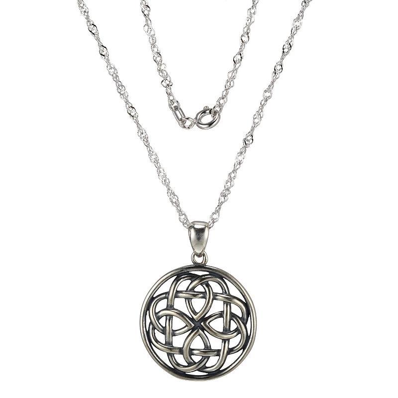 Sterling Silver Medallion Pendant Necklace, Womens Multicolor Product Image