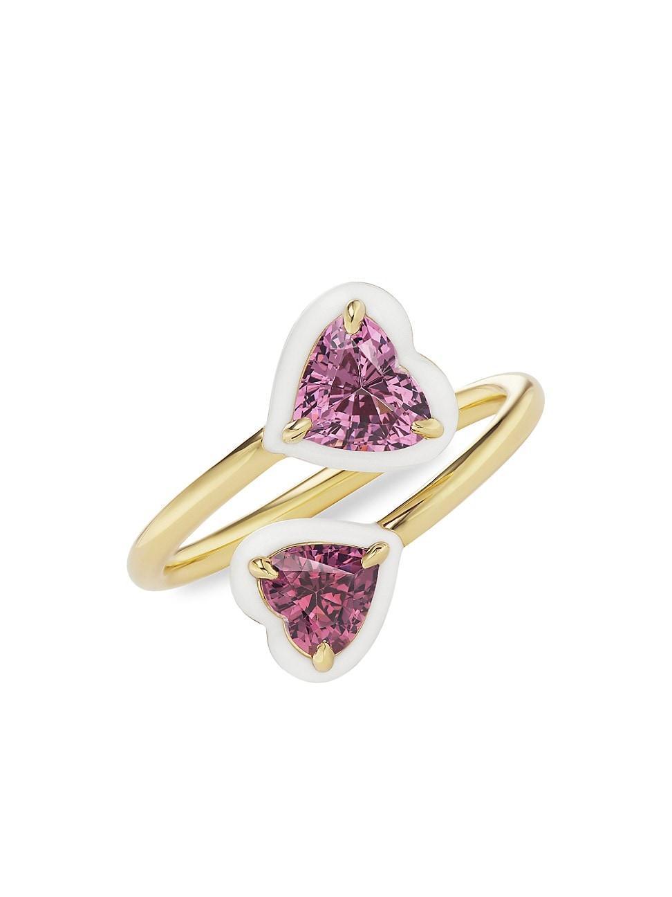 Womens Dress Up 18K Yellow Gold & Pink Spinel Elsa Ring Product Image