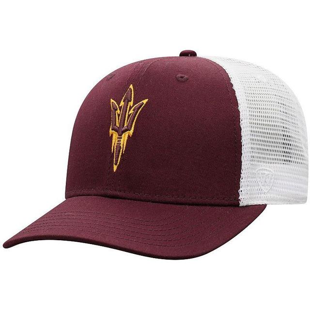 Mens Top of the World Maroon/White Arizona State Sun Devils Trucker Snapback Hat Product Image