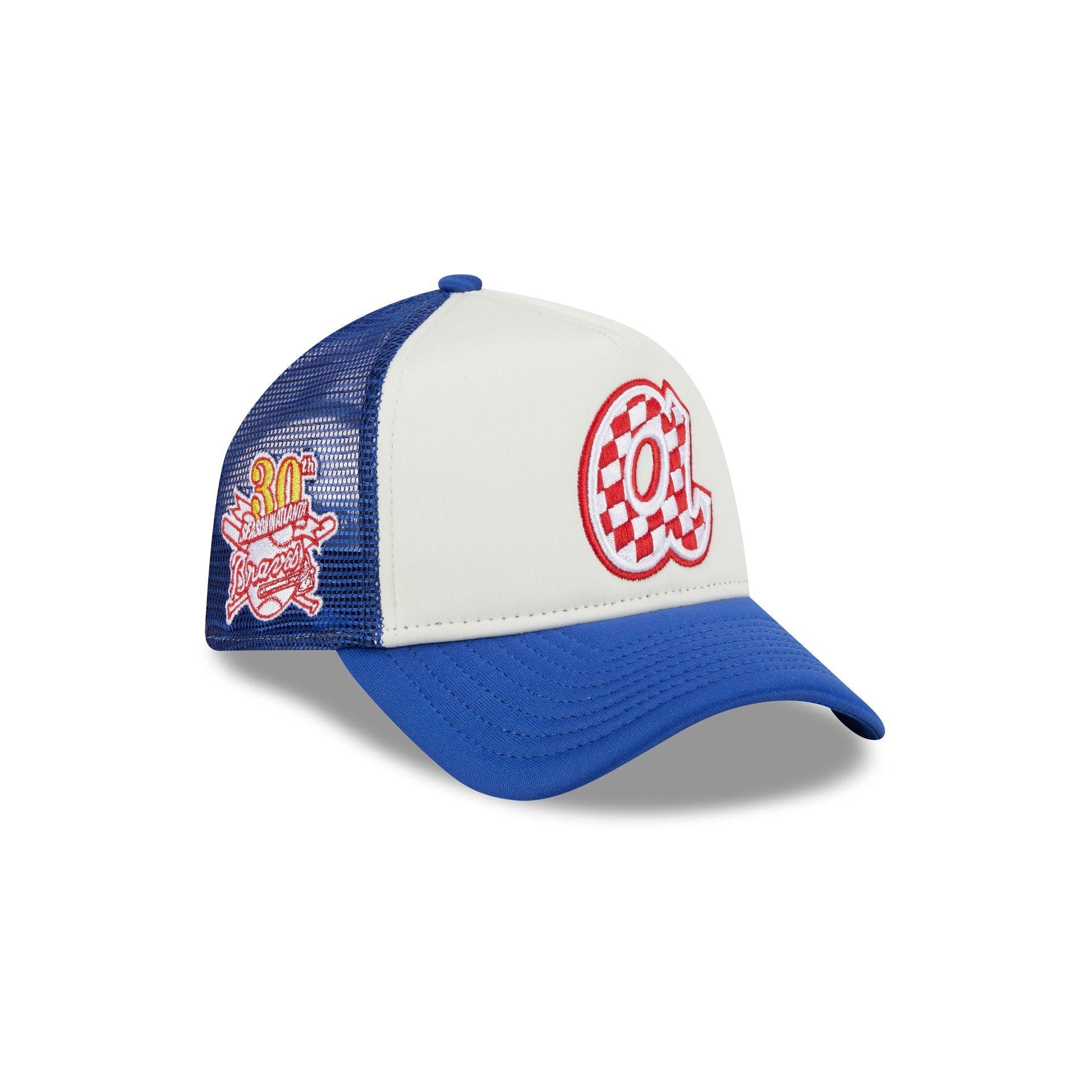 Atlanta Braves Checkered Flag 9FORTY A-Frame Trucker Hat Male Product Image