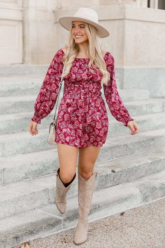 Dime A Dozen Paisley Satin Off The Shoulder Romper FINAL SALE Product Image