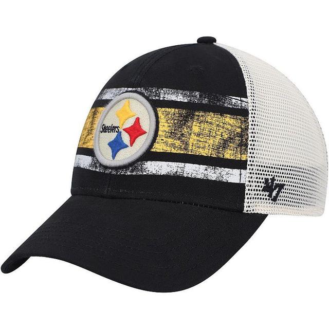 Mens 47 /White Pittsburgh Steelers Interlude MVP Trucker Snapback Hat Product Image