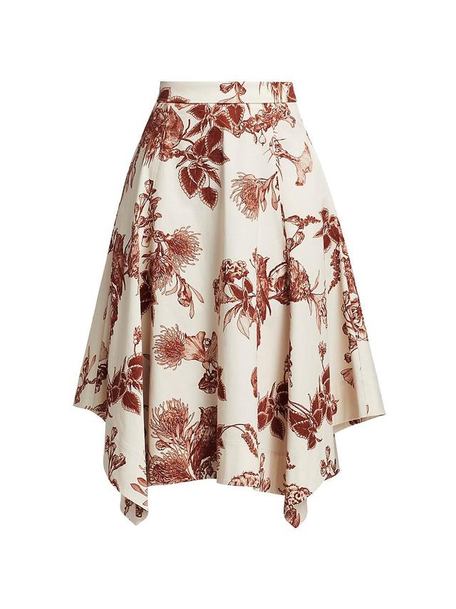 Womens Floral Handkerchief Midi-Skirt Product Image