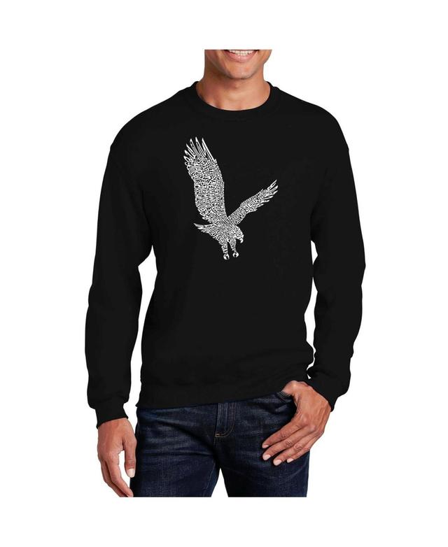 La Pop Art Mens Word Art Eagle Crewneck Sweatshirt Product Image