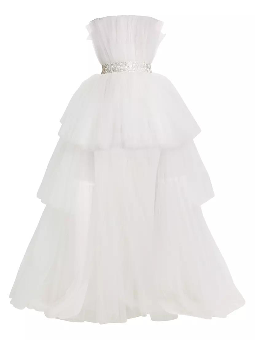 Anna Strapless High-Low Tulle Gown Product Image