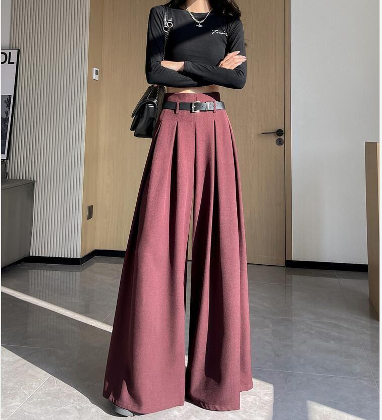 High Waist Plain Wide Leg Dress Pants product image