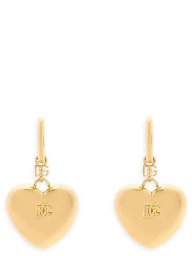 Heart Pendant Earrings Jewelry Gold Product Image