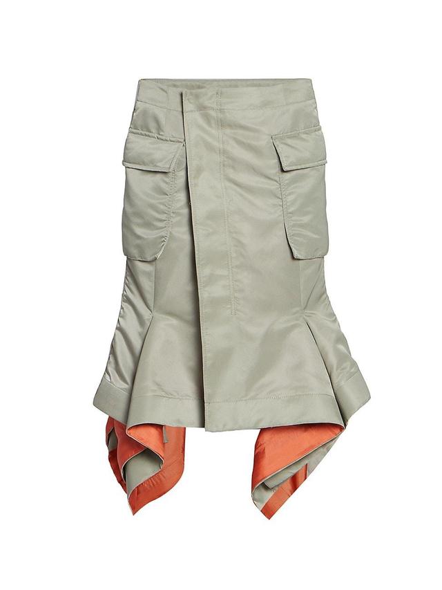 Womens Twill Draped Midi-Skirt Product Image