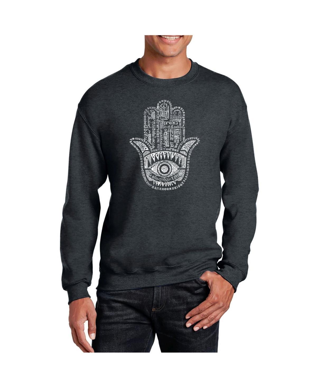 La Pop Art Mens Word Art Hamsa Crewneck Sweatshirt Product Image