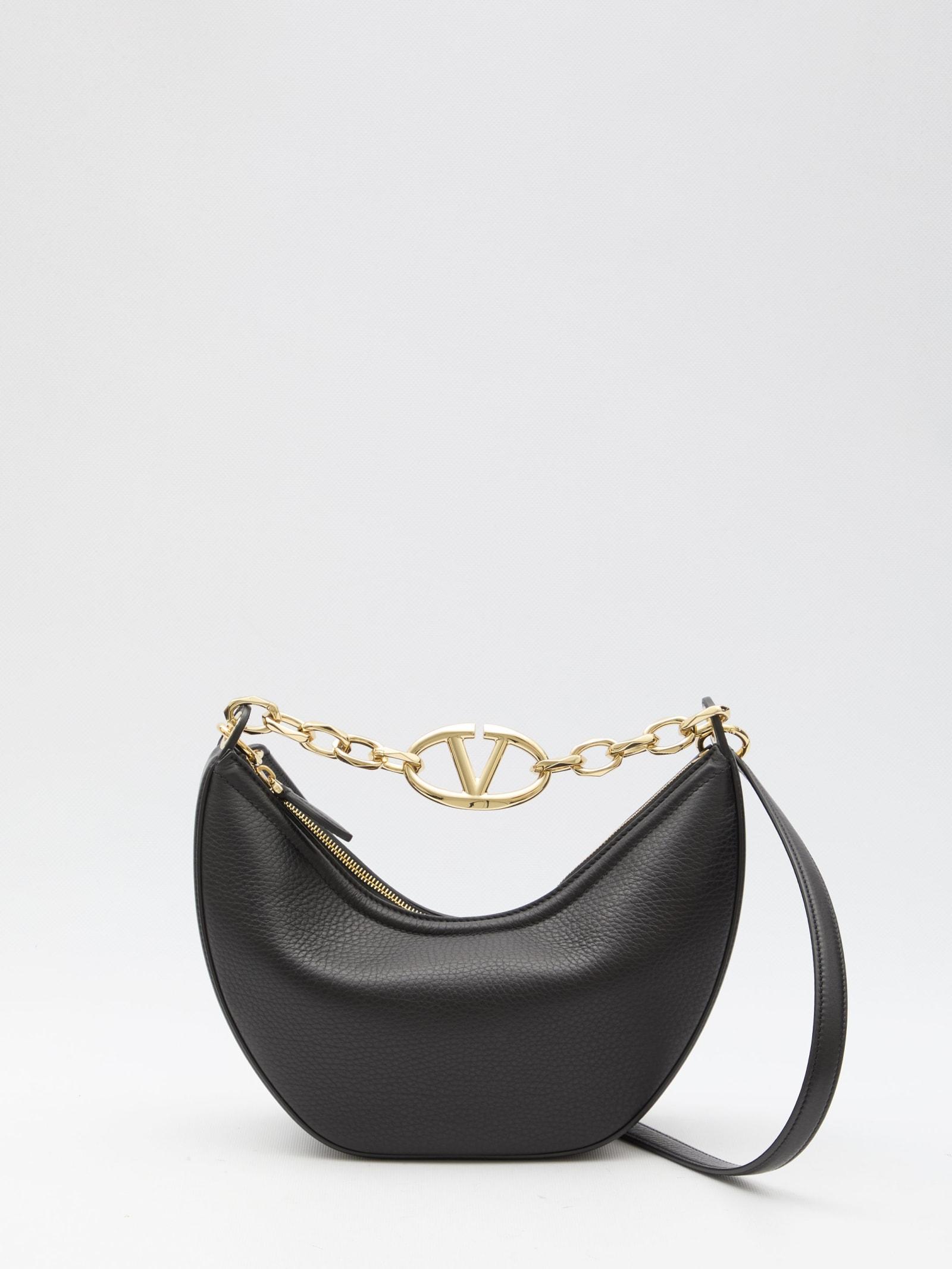 VALENTINO GARAVANI Vlogo Moon Small Hobo Bag In Black Product Image