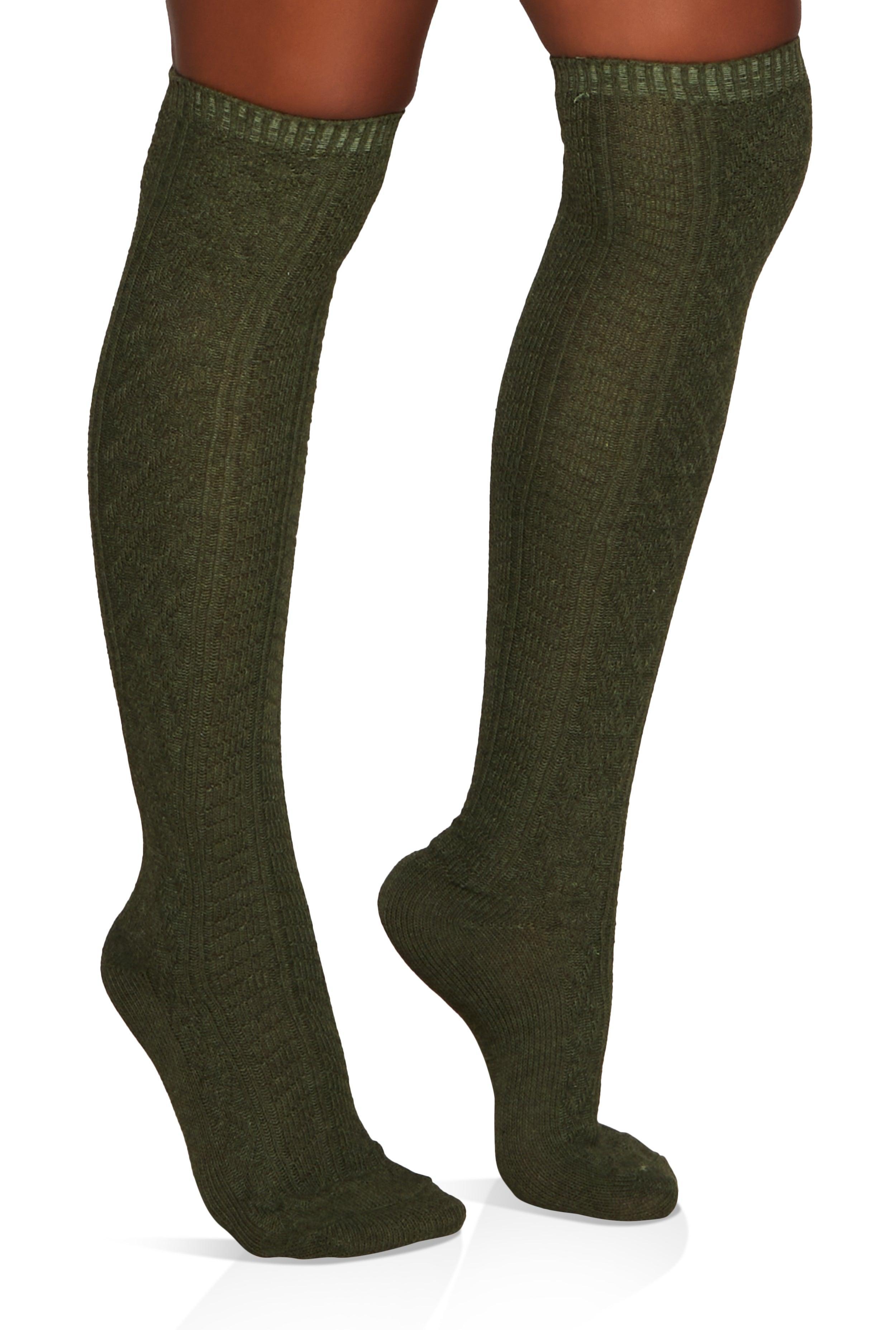 Womens Textured Knit Knee High Socks Product Image