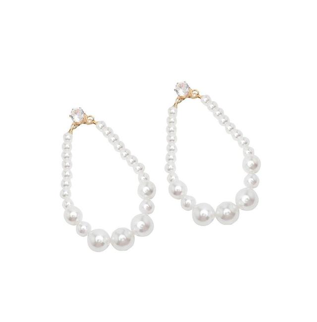 Sohi Womens Gold Snowball Teardrop Drop Earrings Product Image