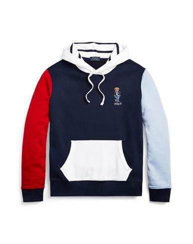 POLO RALPH LAUREN Polo Bear Color-blocked Fleece Hoodie In Blue Product Image