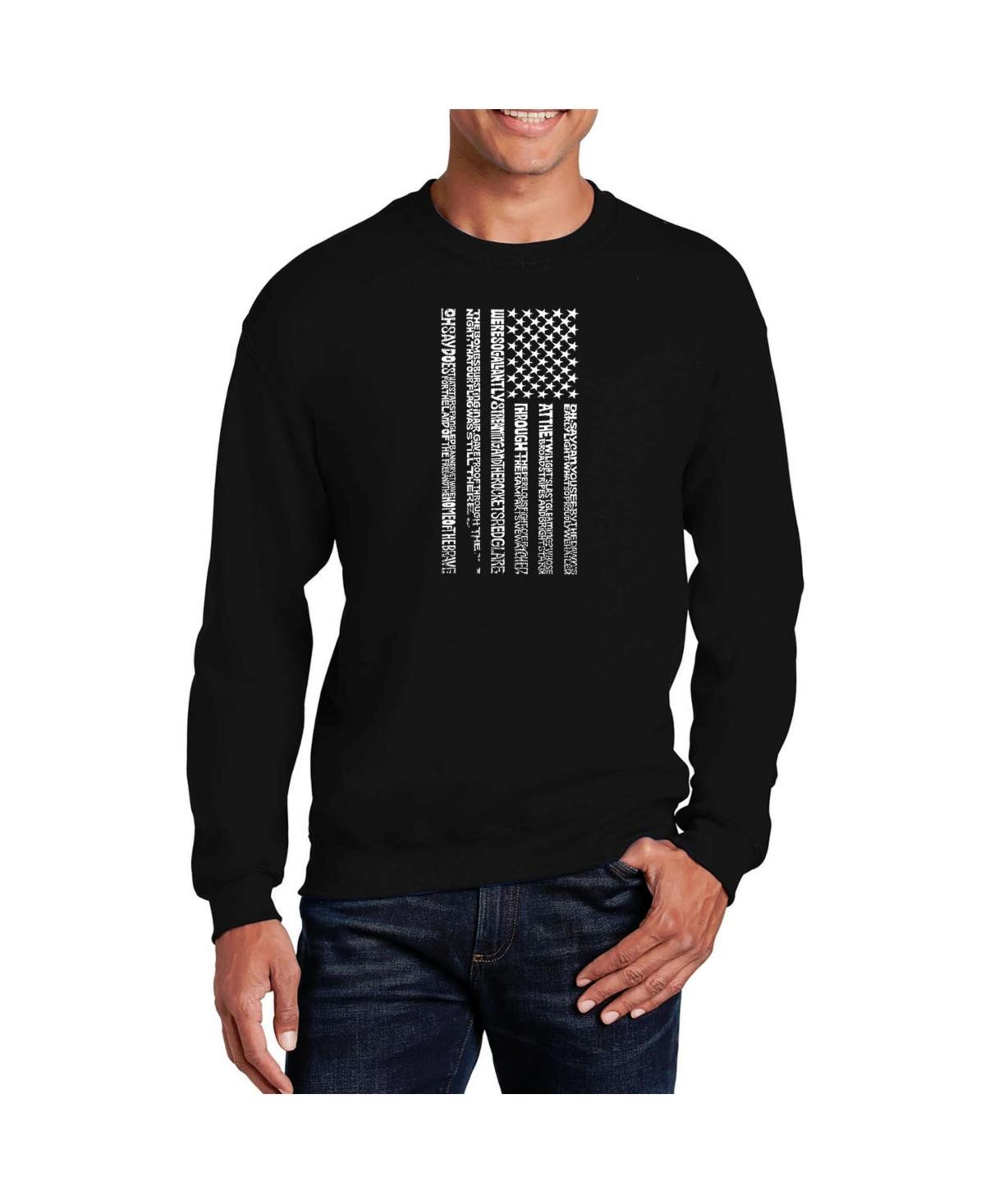 La Pop Art Mens Word Art National Anthem Flag Crewneck Sweatshirt Product Image