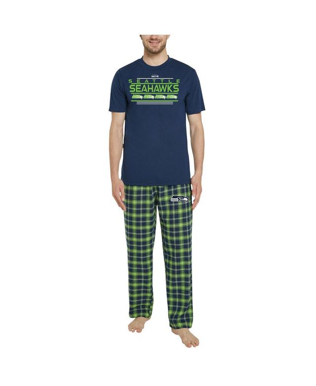 Mens Concepts Sport Navy Seattle Seahawks ArcticT-shirt and Flannel Pants Sleep Set - Navy Product Image