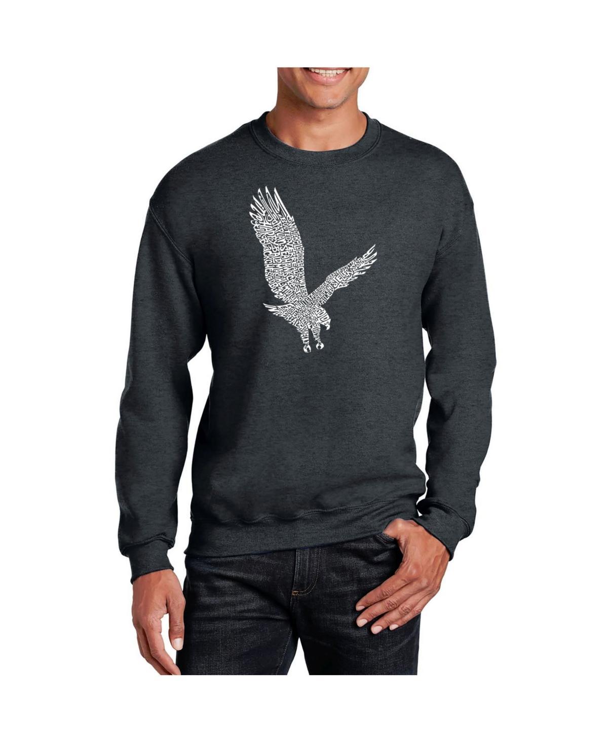 La Pop Art Mens Word Art Eagle Crewneck Sweatshirt Product Image