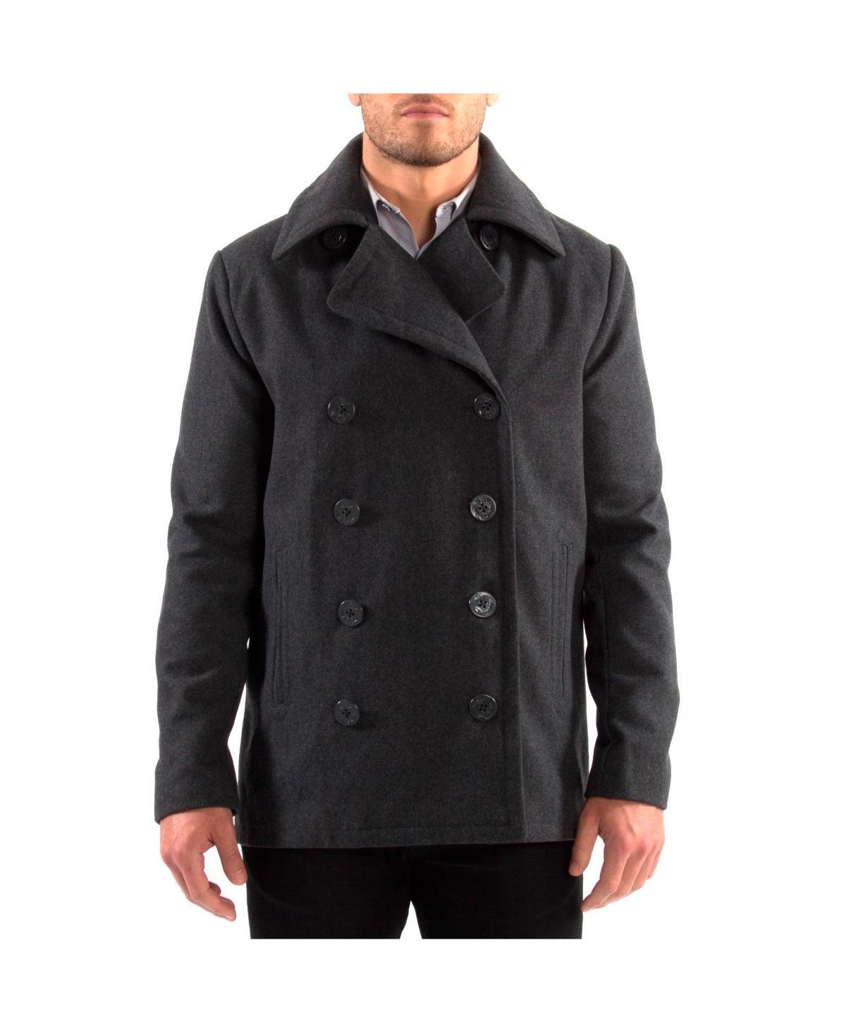 Alpine Swiss Mens Mason Wool Blend Pea Coat Jacket Double Breasted Dress Coat Product Image